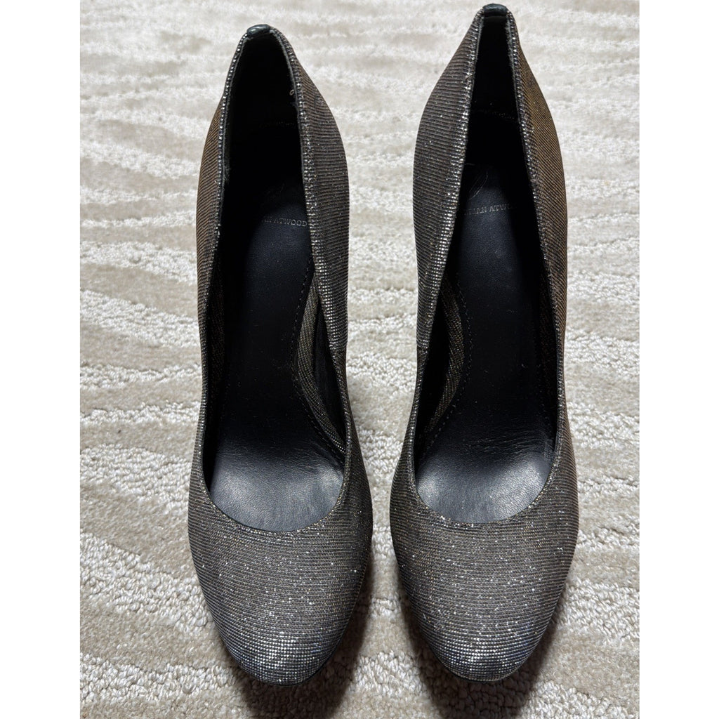 Brain Atwood Platform Silver Shimmer Heels Size 8