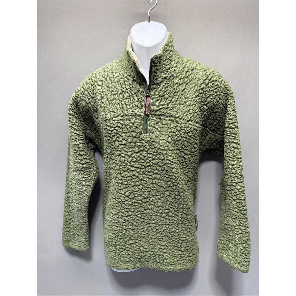 Live Oak Brand Jacket Mens Small Green Fleece 1/4 Zip Long Sleeve Side Pockets
