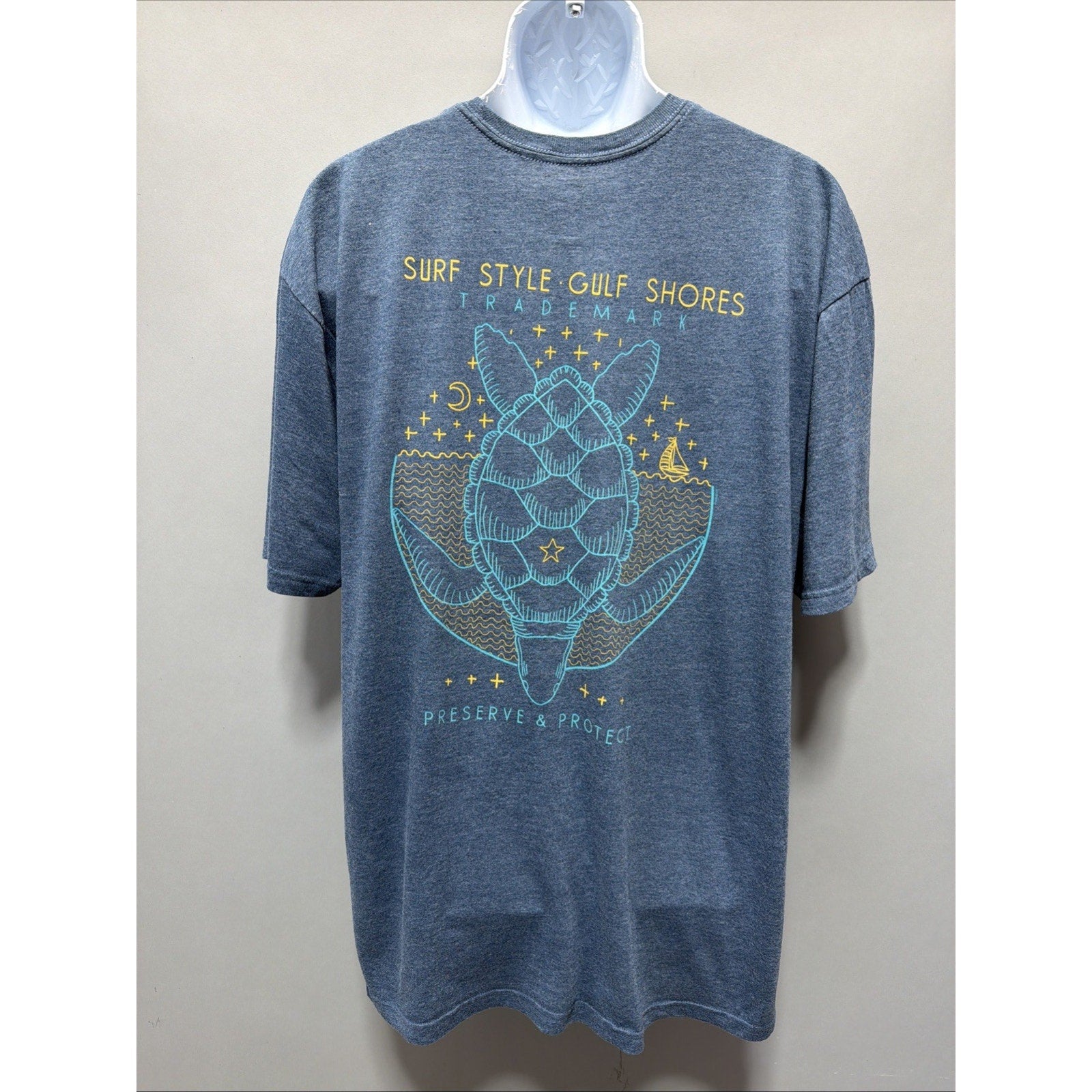 Duck Company Surf Style Turtle Conservation T Shirt Mens 2X