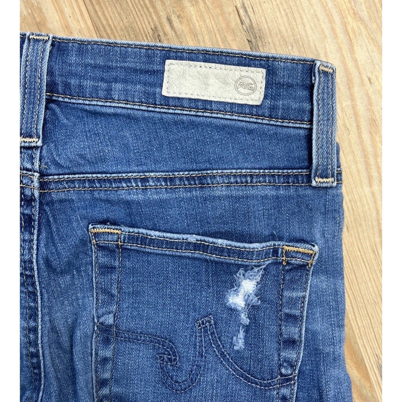 AG Adriano Goldschmied Women’s Blue Farrah High Rise Skinny Ankle Jeans Size 25R