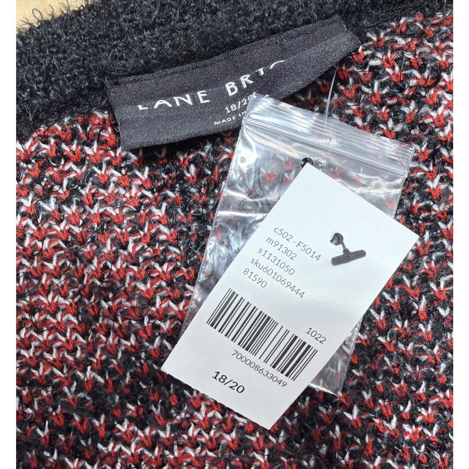 NWT Lane Bryant Classic Plaid Jacquard Tank Sweater Sz 18/20 Square Neck Top
