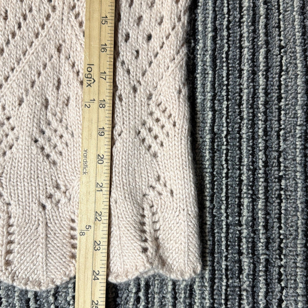 LOFT lacy knit beige blush wool blend pullover sweater Size XS Petite