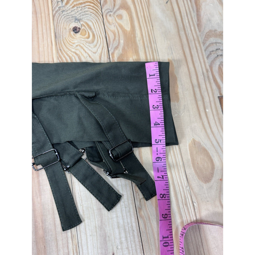 Fierce 605 Buckle Side Skinny Pull On Stretch Size Medium Long Army Green Boho