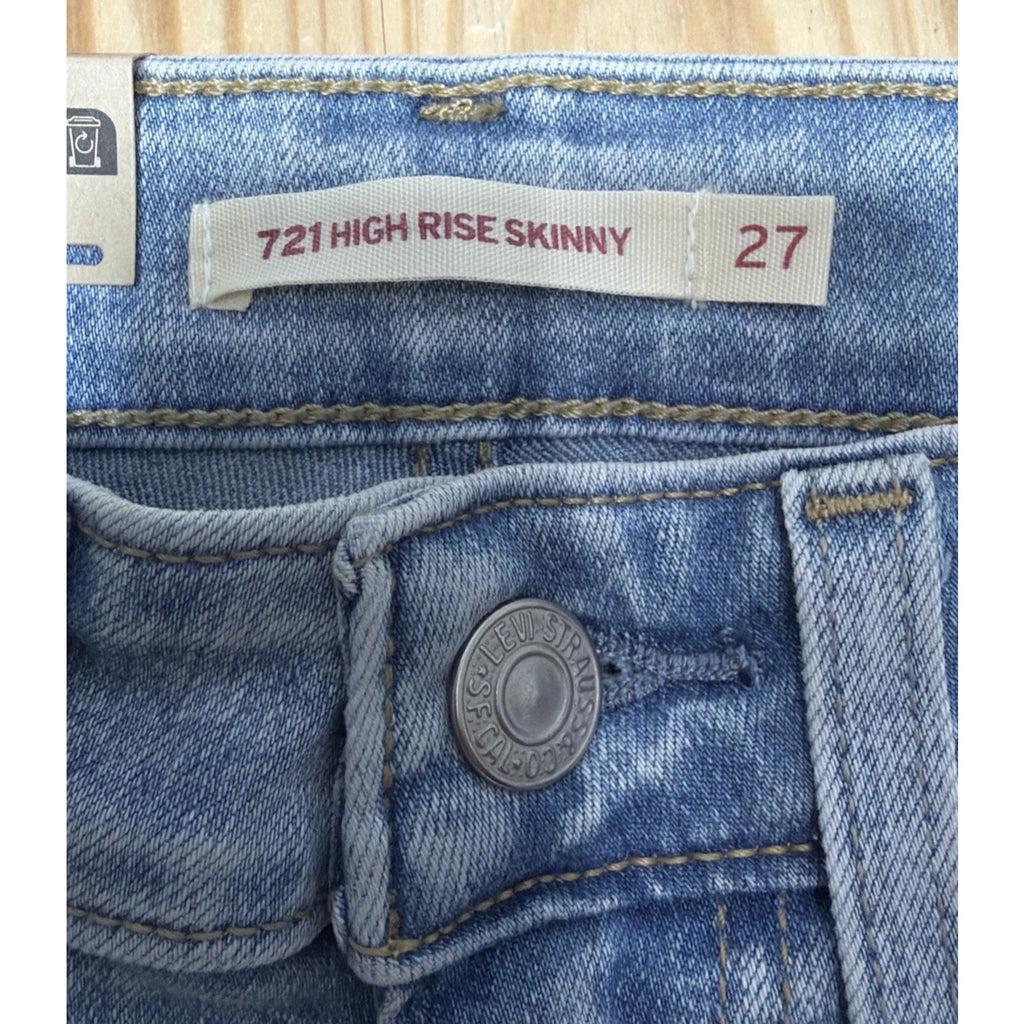 Levi's 721 Women's High Rise Skinny Jeans Seamed front Medium Wash 4 Short New