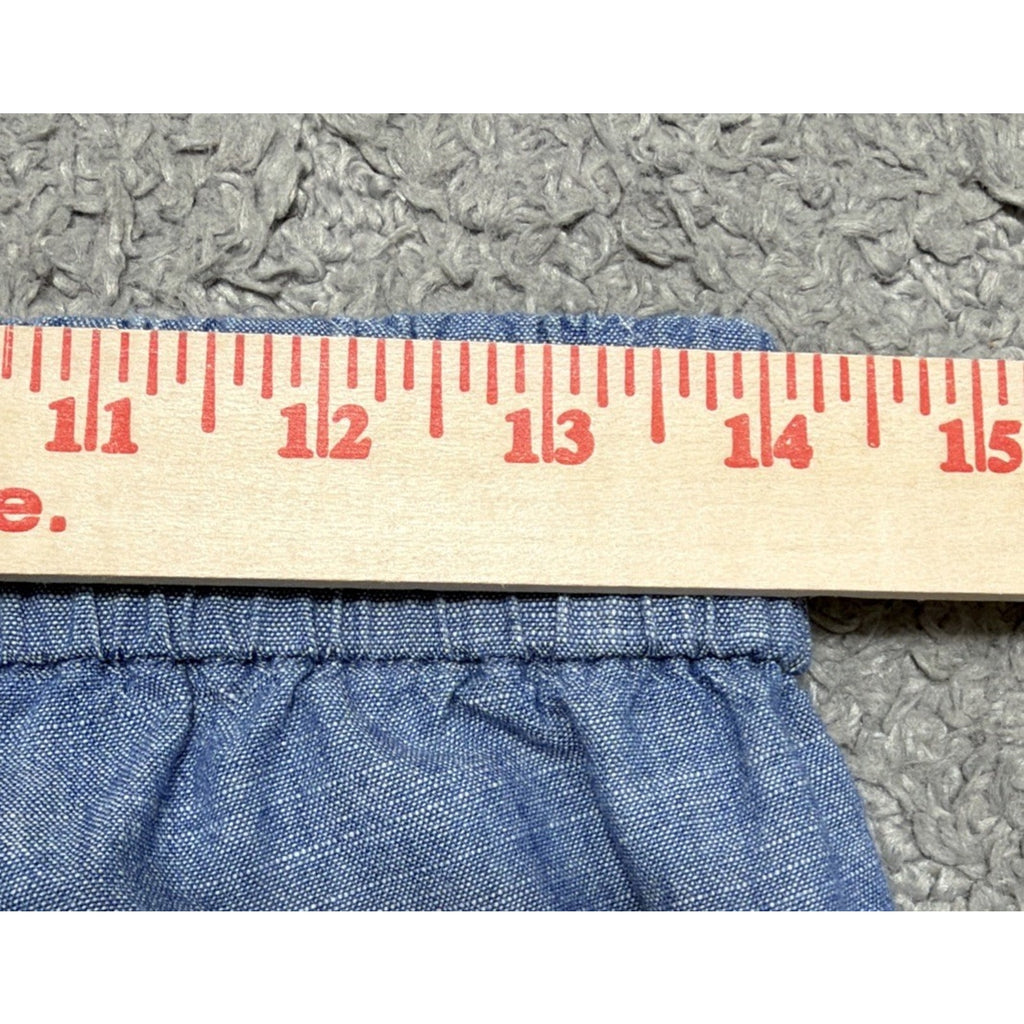 J Crew Cotton Pants Womens M Blue Chambray Drawstring Pull On Casual Cropped