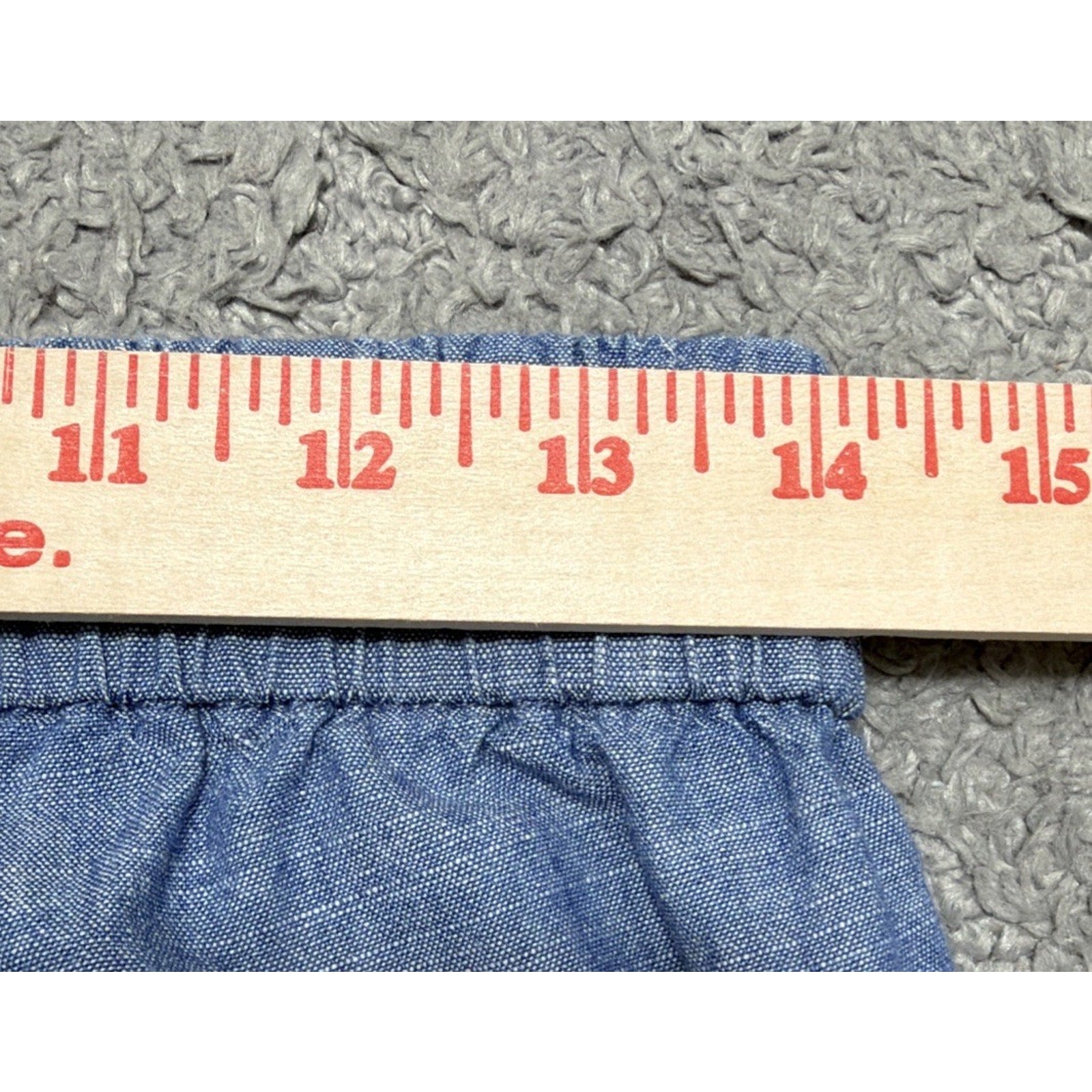 J Crew Cotton Pants Womens M Blue Chambray Drawstring Pull On Casual Cropped