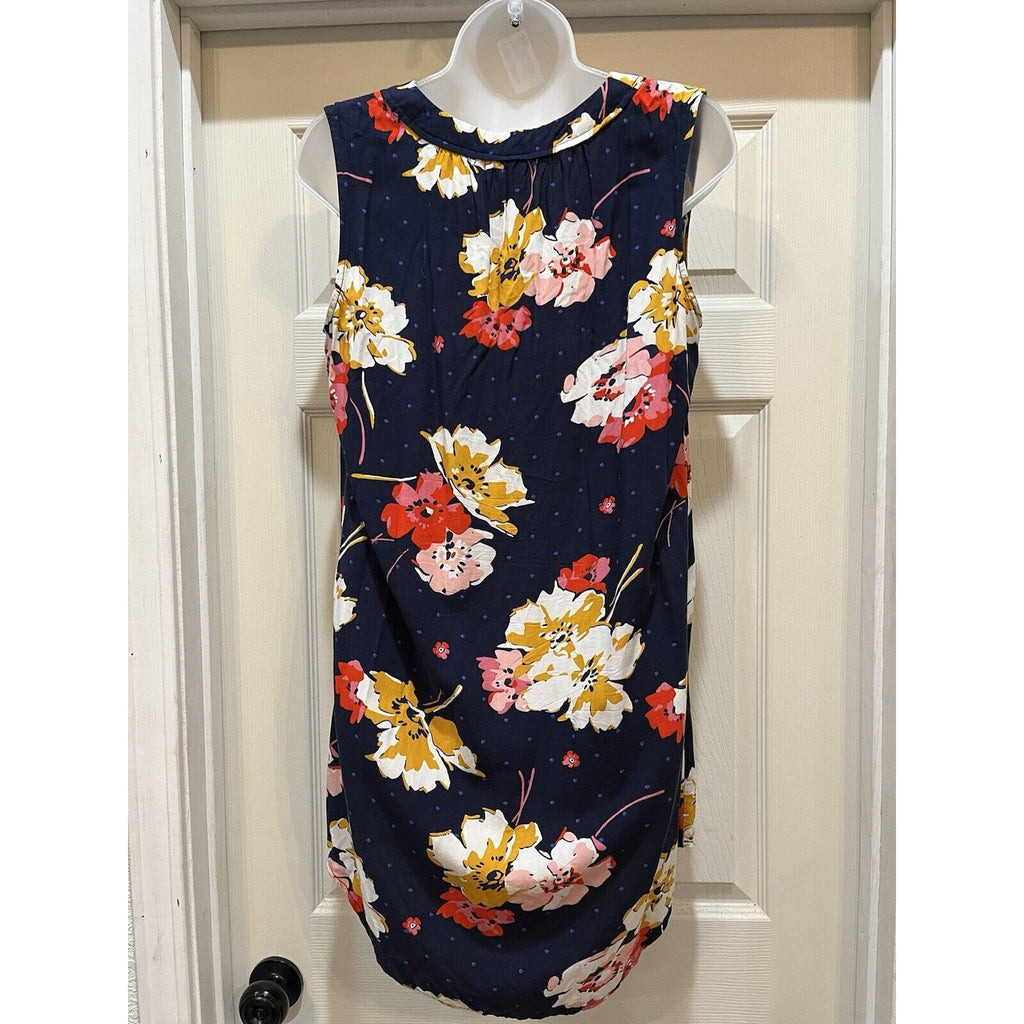 Old Navy Women's Dress Medium Blue Floral Sleeveless A-Line V-Neck Casual