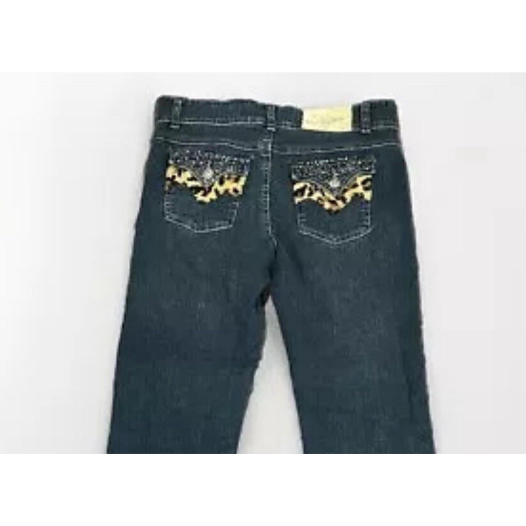 Leopard Pocket Women's Juniors Vanilla Star Jeans Denim Size 5 Distressed