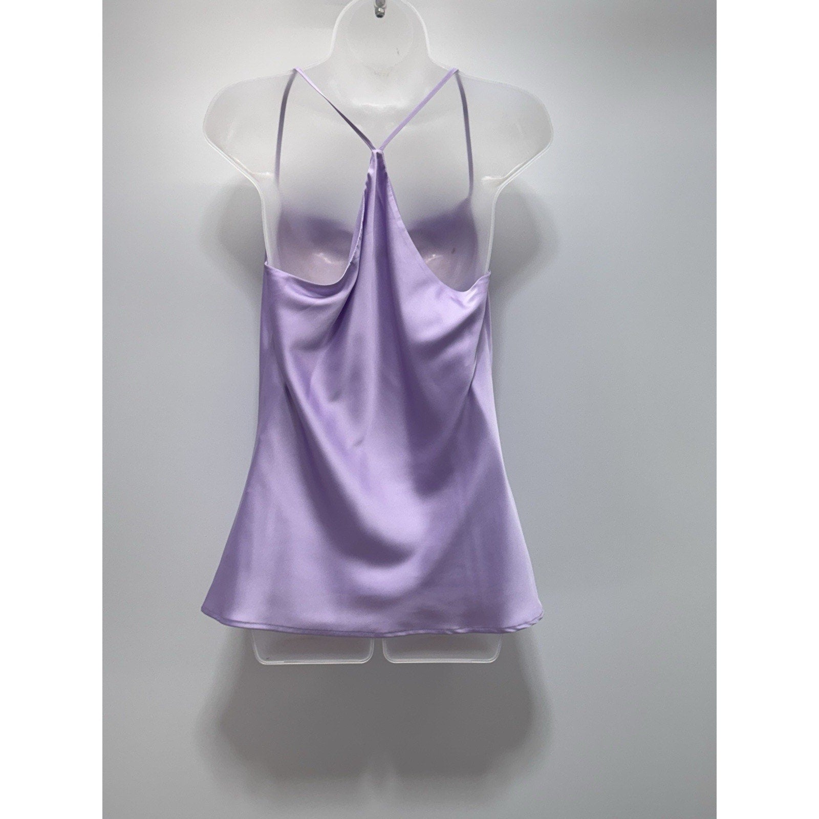 Express Cowl Neck Cami Shiny Silky Sleeveless Tank Spaghetti Straps Women’s M