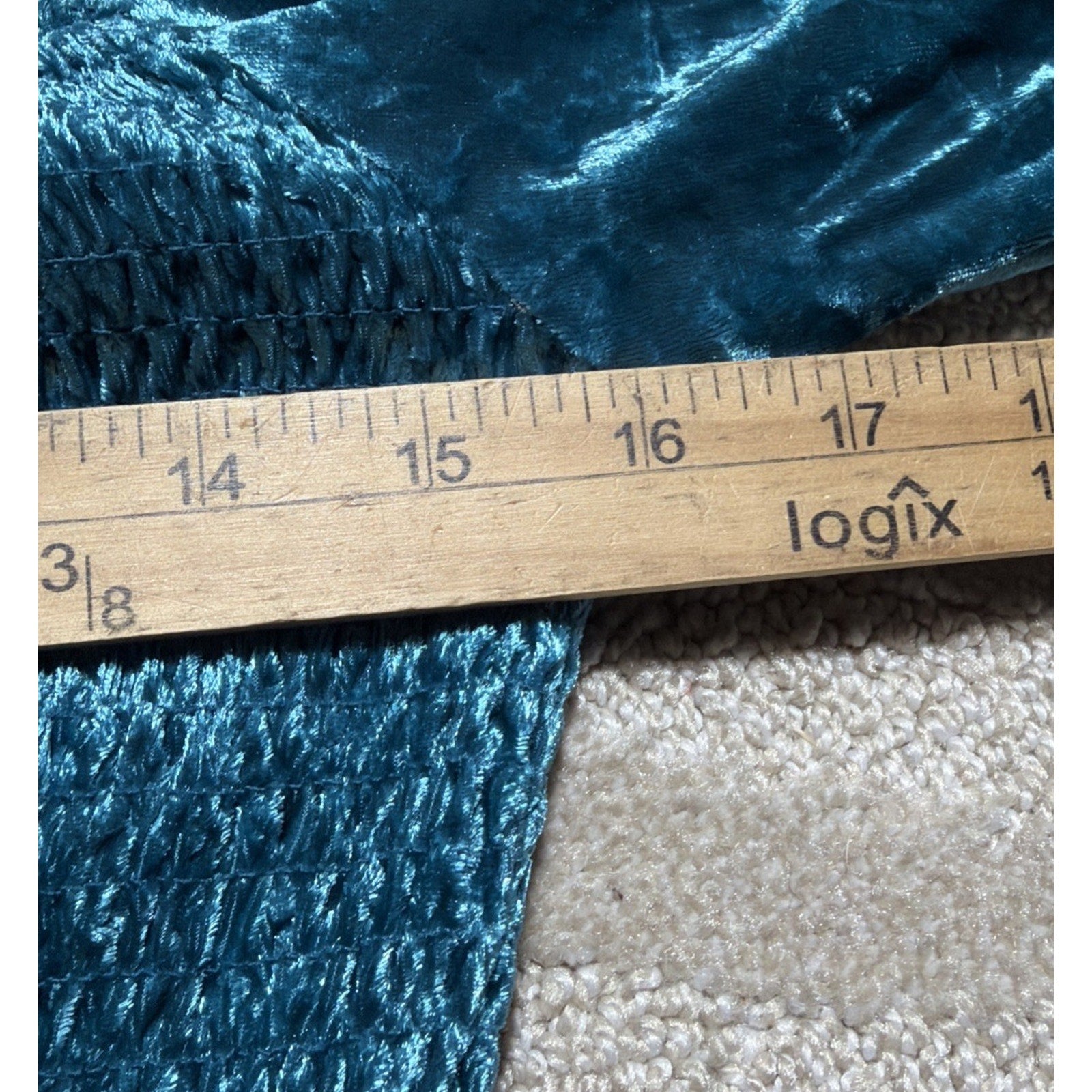 New! Kori America Romper Turquoise Velvet Bell Sleeve Mermaidcore Sz M Stretch