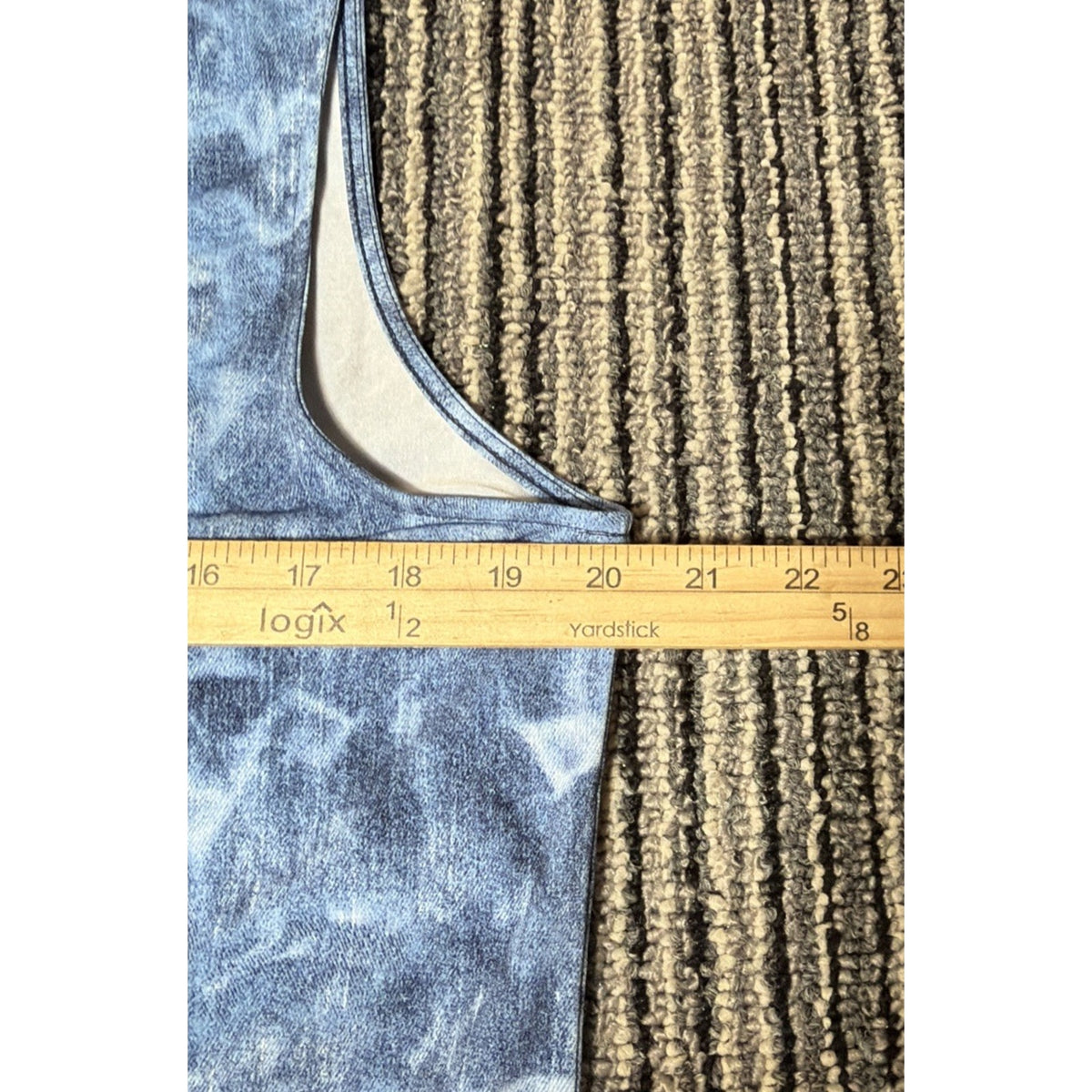 Michael Michael Kors Blue Acid Wash Grommet Keyhole Shift Dress Large Sleeveless