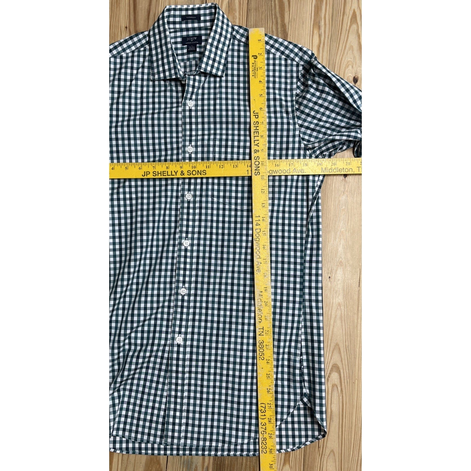 J Crew Thompson Premium Shirting Long Sleeve Lightweight Button Up Green Size S