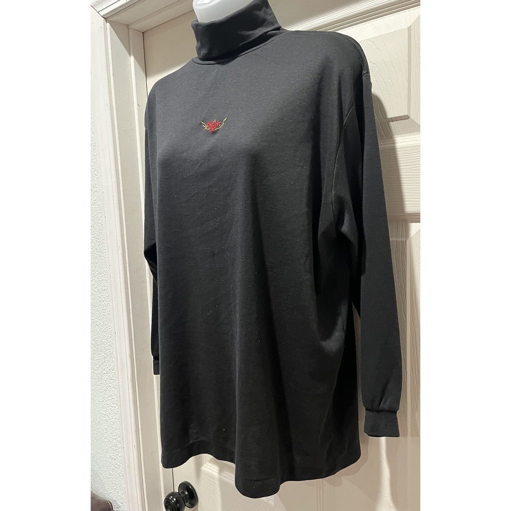 Vintage 80s 90s Black Lauren Brooke Sweatshirt Women’s Size 24W Embroidered