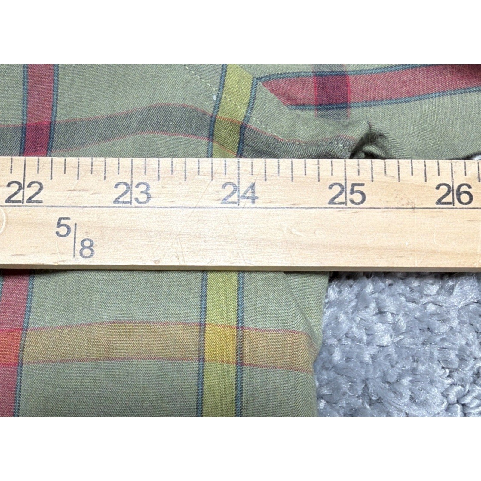 Vintage London Fog Plaid Dress Shirt Single Needle Tailored XL Cabincore