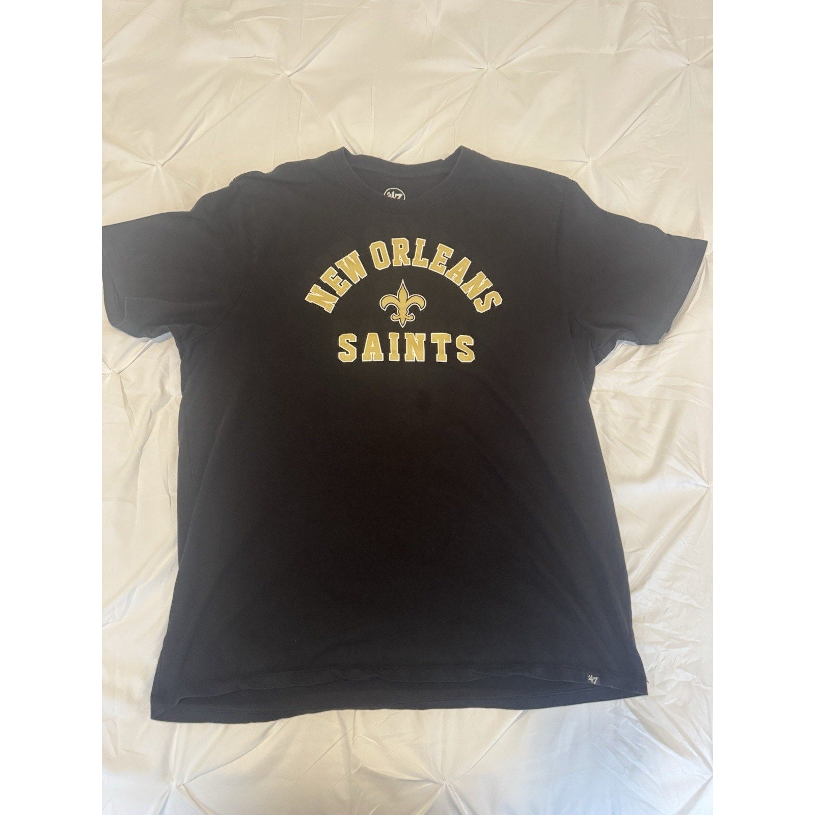 47 Brand New Orleans Saints T Shirt Mens XXL Black Gold NFL Football Graphic Tee