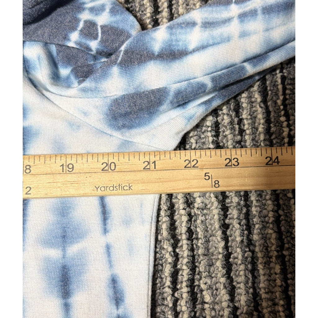 Aeropostale Blue Tie Dye Hoodie Tee Long Sleeve Pullover Women Size L Stretch