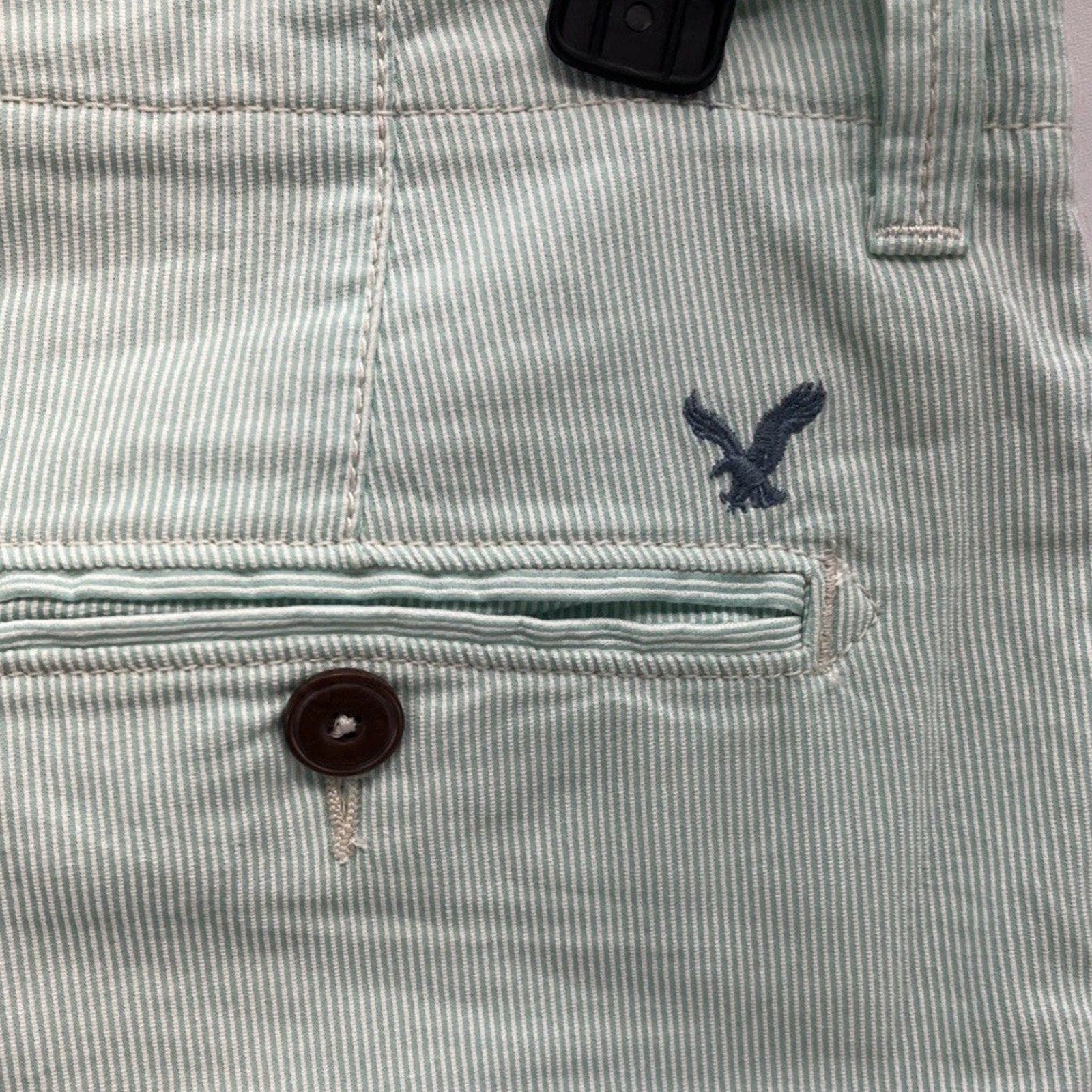 American Eagle Prep Mens Shorts Size 30 Green White Shorts