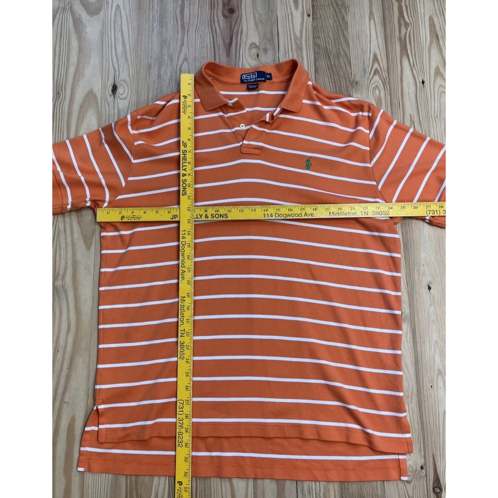 Polo Ralph Lauren Mens Polo Shirt XL striped orange