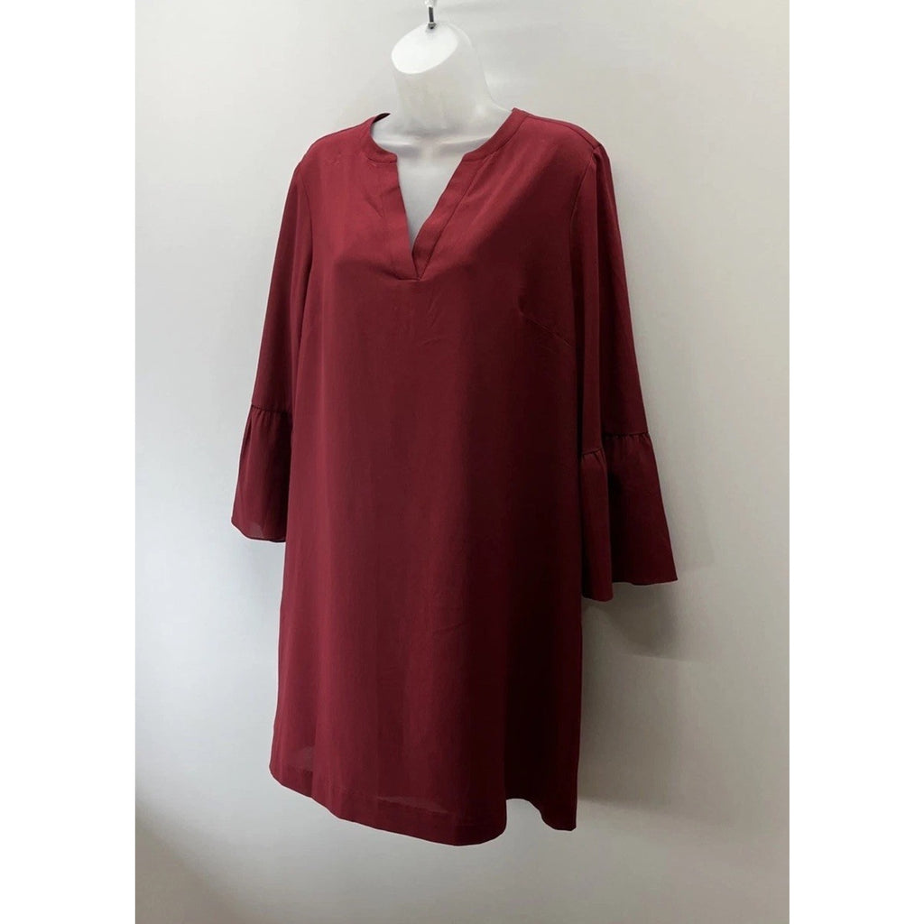 J. Crew Bell Sleeves Lined Shift Mini Dress Red Womens Size 10
