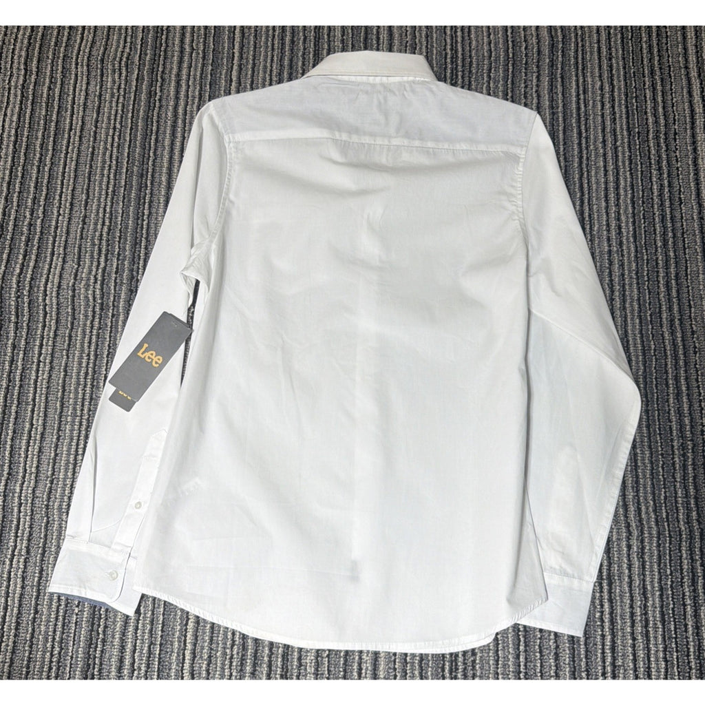 Lee Button Up Shirt Long Sleeve Men's Size Small White Regular Fit Soft NWT