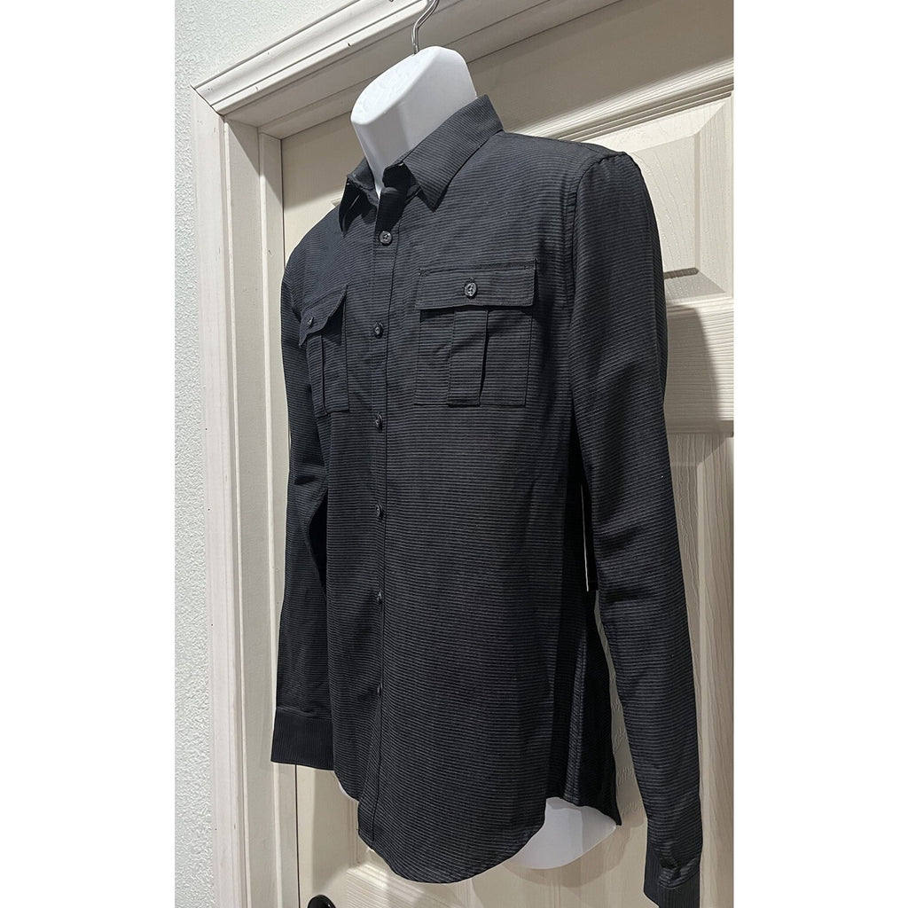 Y2K Structure Men’s Texture Cargo Shirt Black Onyx Size Small NWT