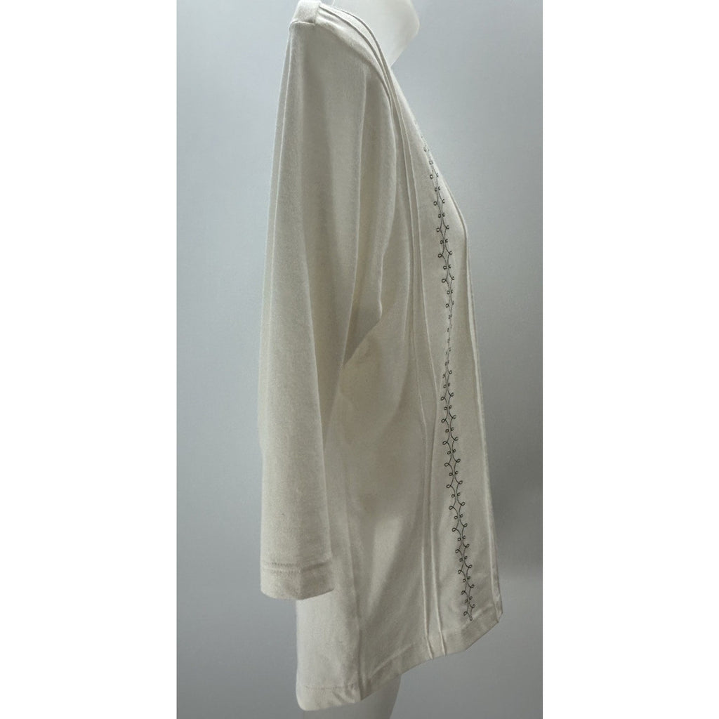 Shenanigans women's white floral embroidered short sleeve top size S