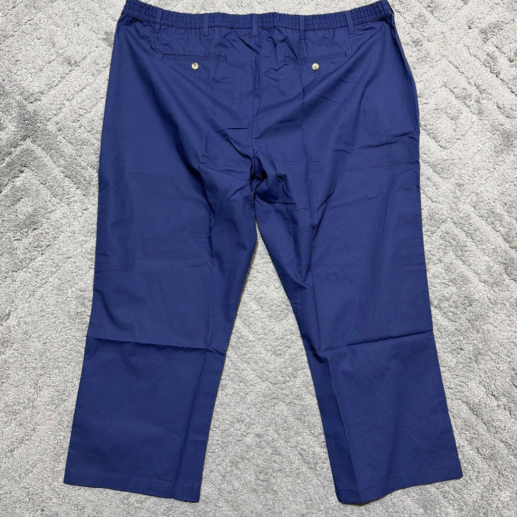 Haband Casual Joe Mens 52M Blue Elastic Waist Pants Comfort Fit Dadcore Relaxed
