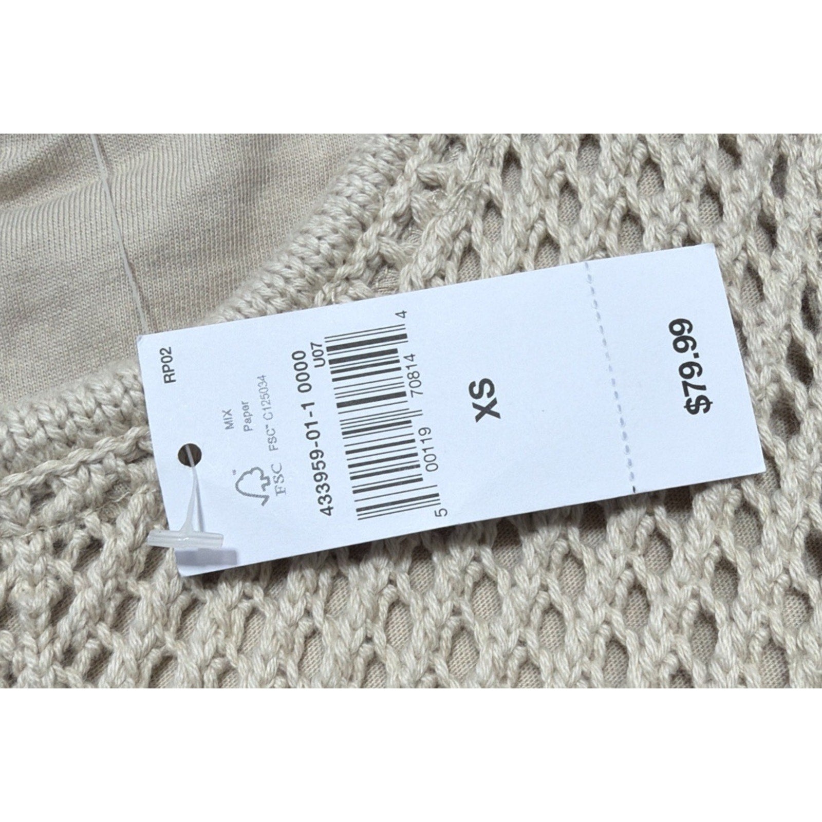 NEW GAP Crochet Mini Dress XS Knit Sleeveless Boho Summer Bedrock Beige Bohemian