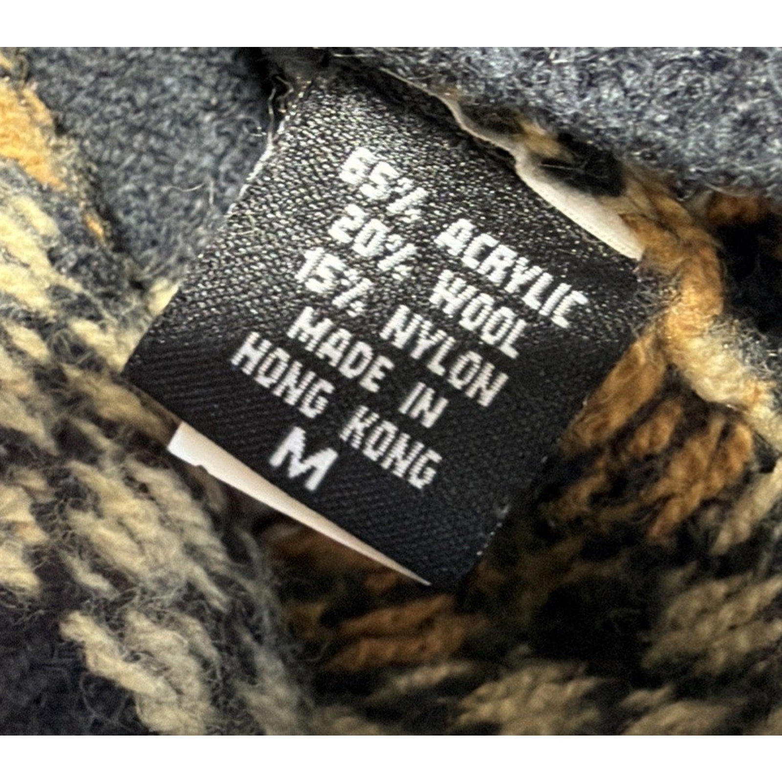 Vintage MODA INTERNATIONAL Wool Beanie Medium Black/ Multicolored