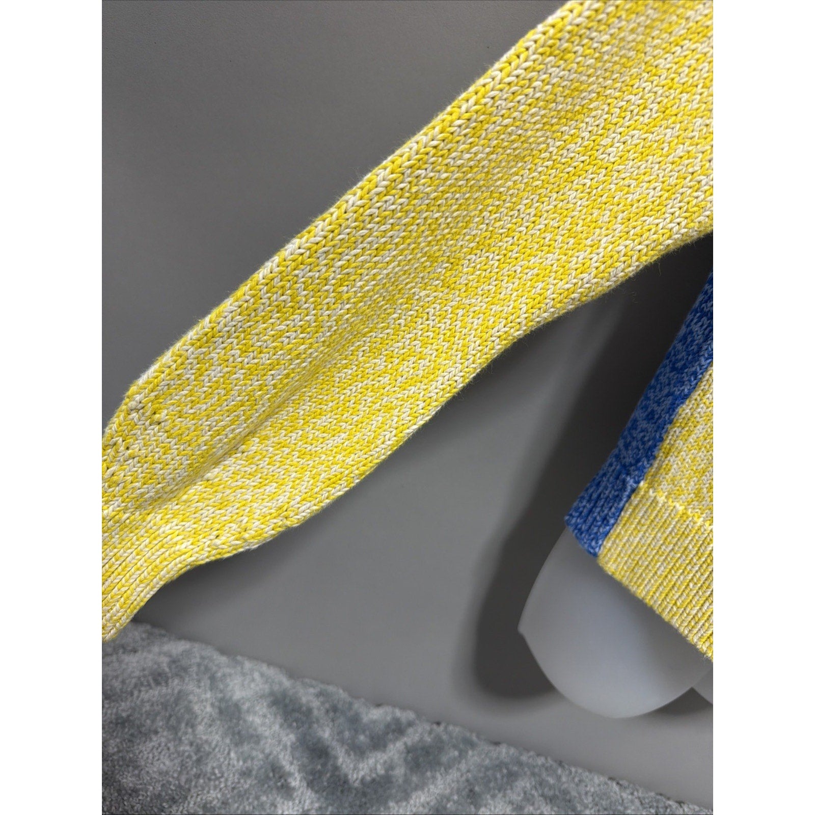 Chinti & Parker Size XS Mock Neck Sweater Blue Yellow Colorblock 100% Cotton