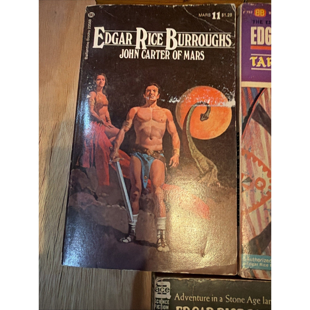 Edgar Rice Burroughs Vintage Paperback Lot 5 Tarzan John Carter Ace Ballantine
