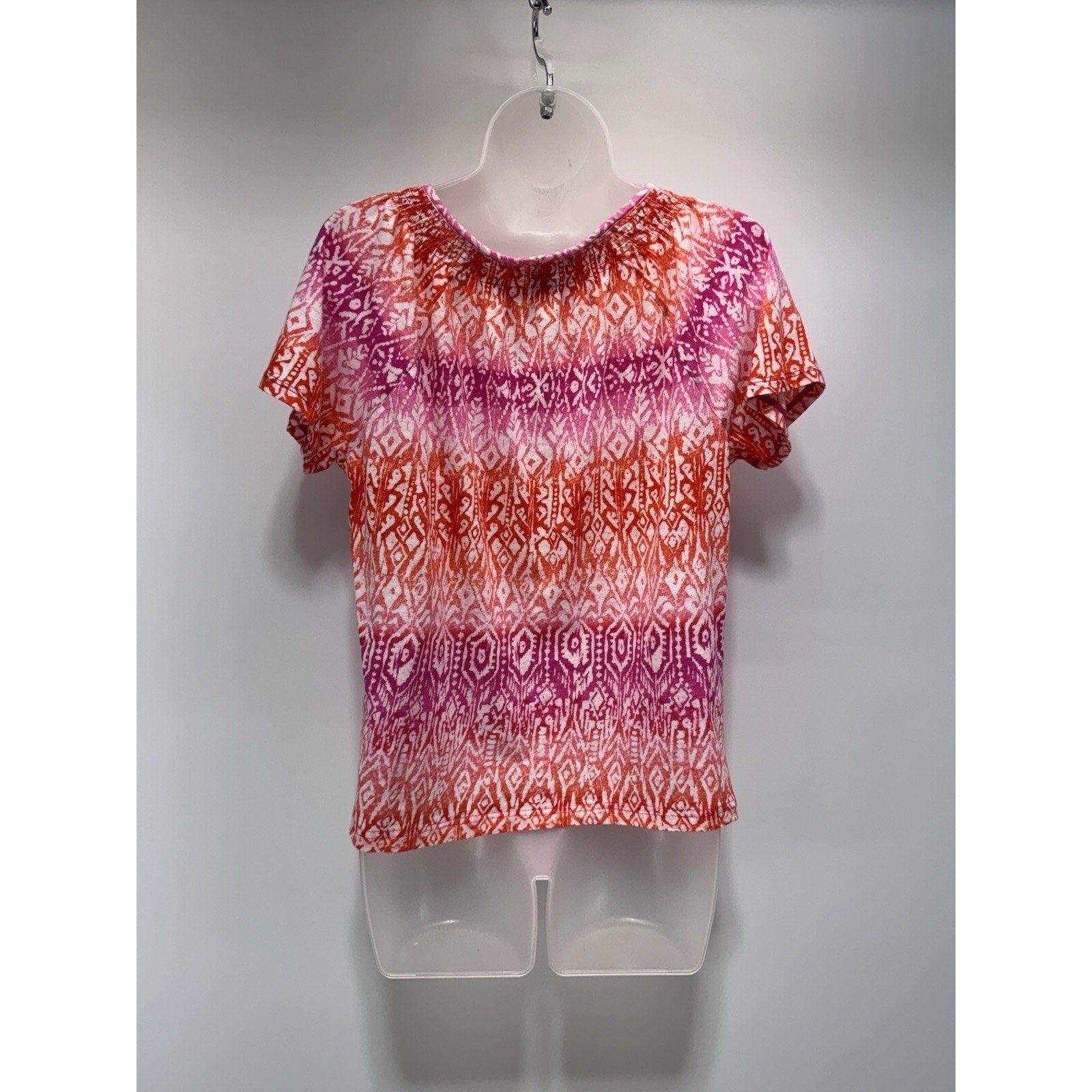 Lauren Ralph Lauren Pink Orange Bright Short Sleeve Women’s Size X-Large