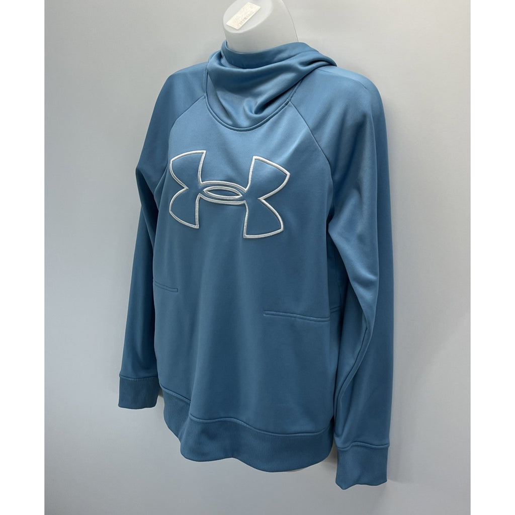 Women’s Under Armour Cold Gear Pullover Loose Fit Hoodie Size Large Light Blue
