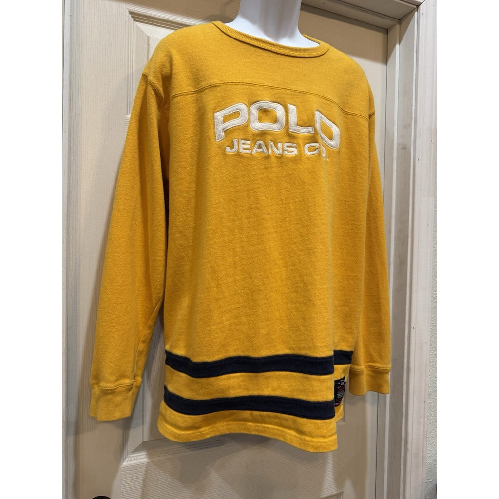 Polo Jeans Company RL-67 Embroidered Sweatshirt Adult Large Yellow Ralph Lauren