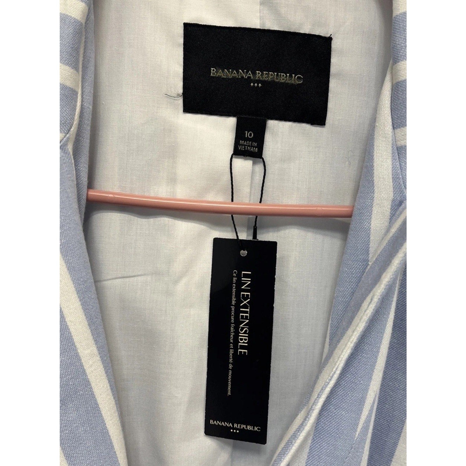 Banana Republic Women's One Button Linen Cutaway Lined Blazer size 10 NWT