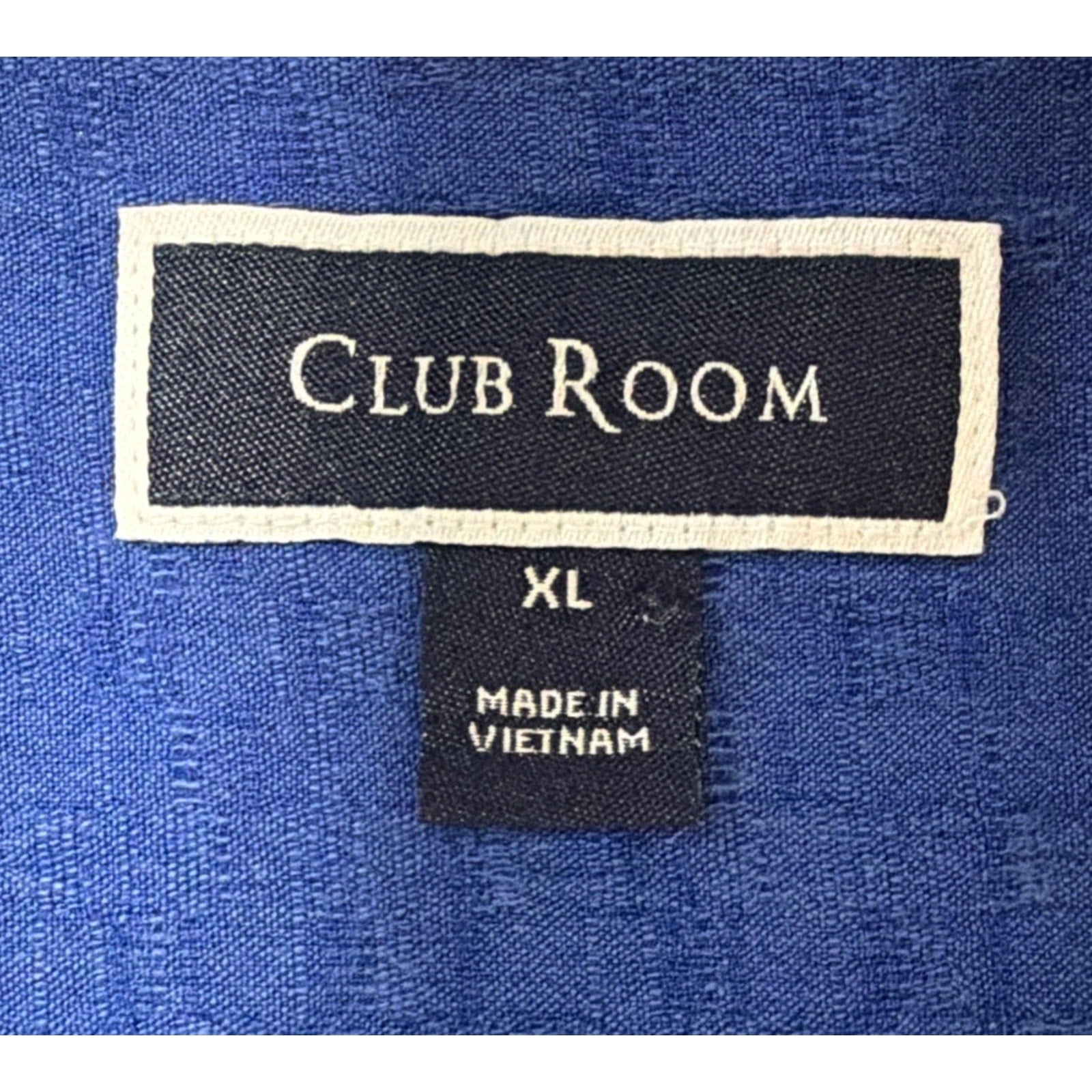 Club Room Silk Rayon Blend Camp Shirt Blue XL Button Front Short Sleeve Casual