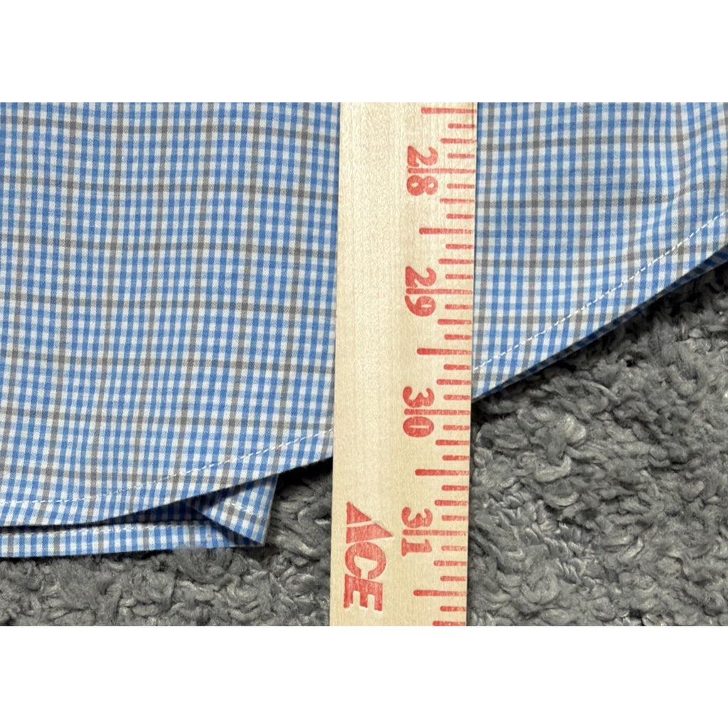 Heybo Outdoors Shirt Mens Embroidered Gingham Short Sleeve Button Up Size L