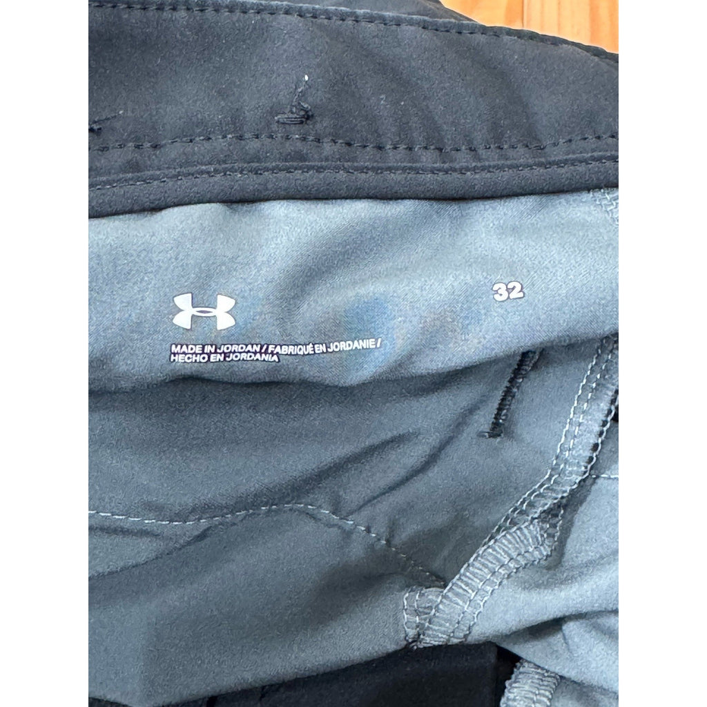 Under Armour Flat-Front Showdown Tapered Golf Shorts Size 32 Navy Blue