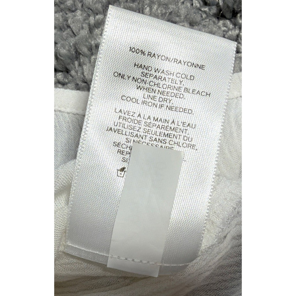 Express Women’s Sheer White Button Down Cover Up Blouse Size Med Gorgeous Versat