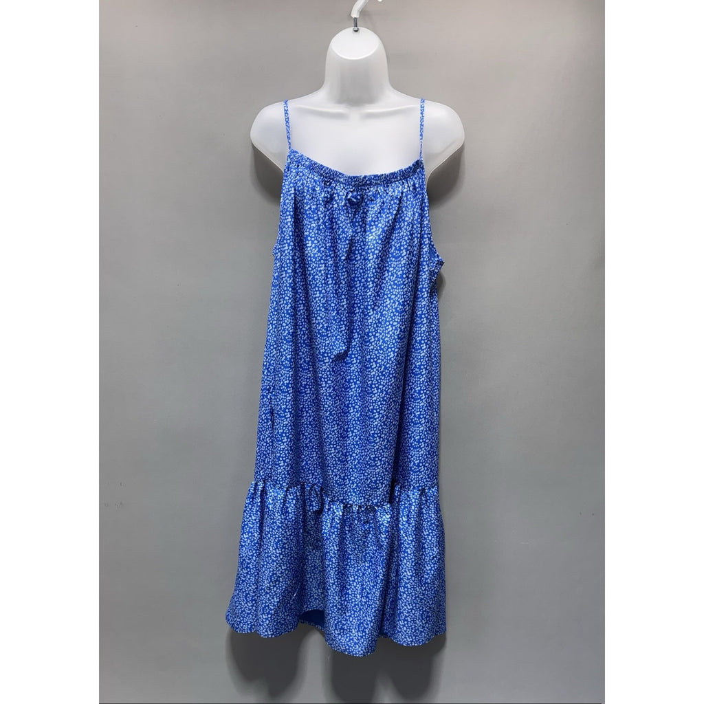 CamiBloom Blue Floral Cami Sundress 3XL Womens Sleeveless Spaghetti Strap Dress