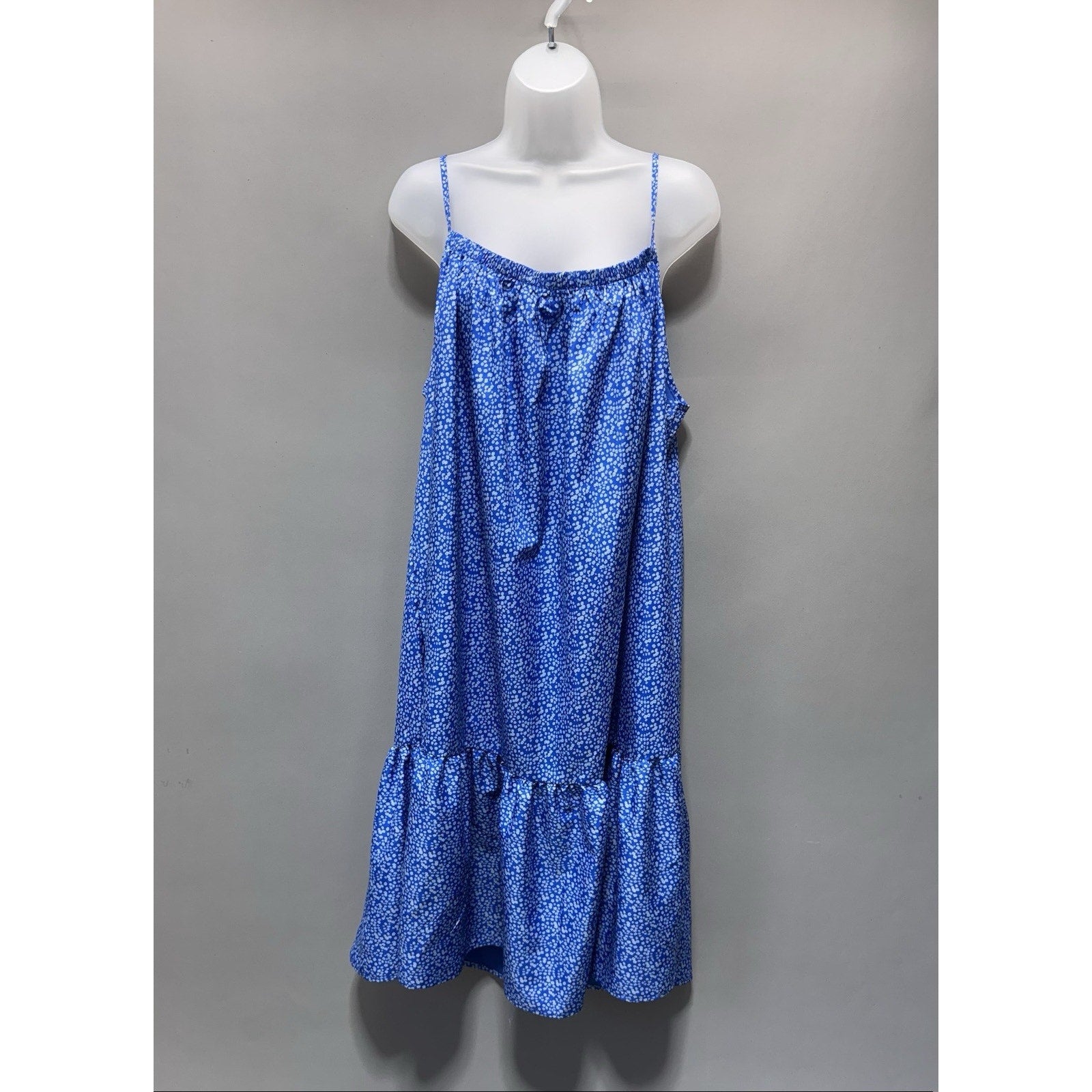 CamiBloom Blue Floral Cami Sundress 3XL Womens Sleeveless Spaghetti Strap Dress