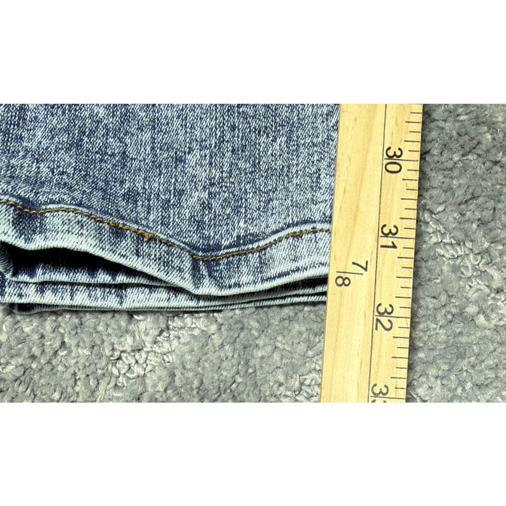 Cello Jeans Size 16 Blue Acid Wash Denim Distressed Skinny High Rise Jeans 33x31