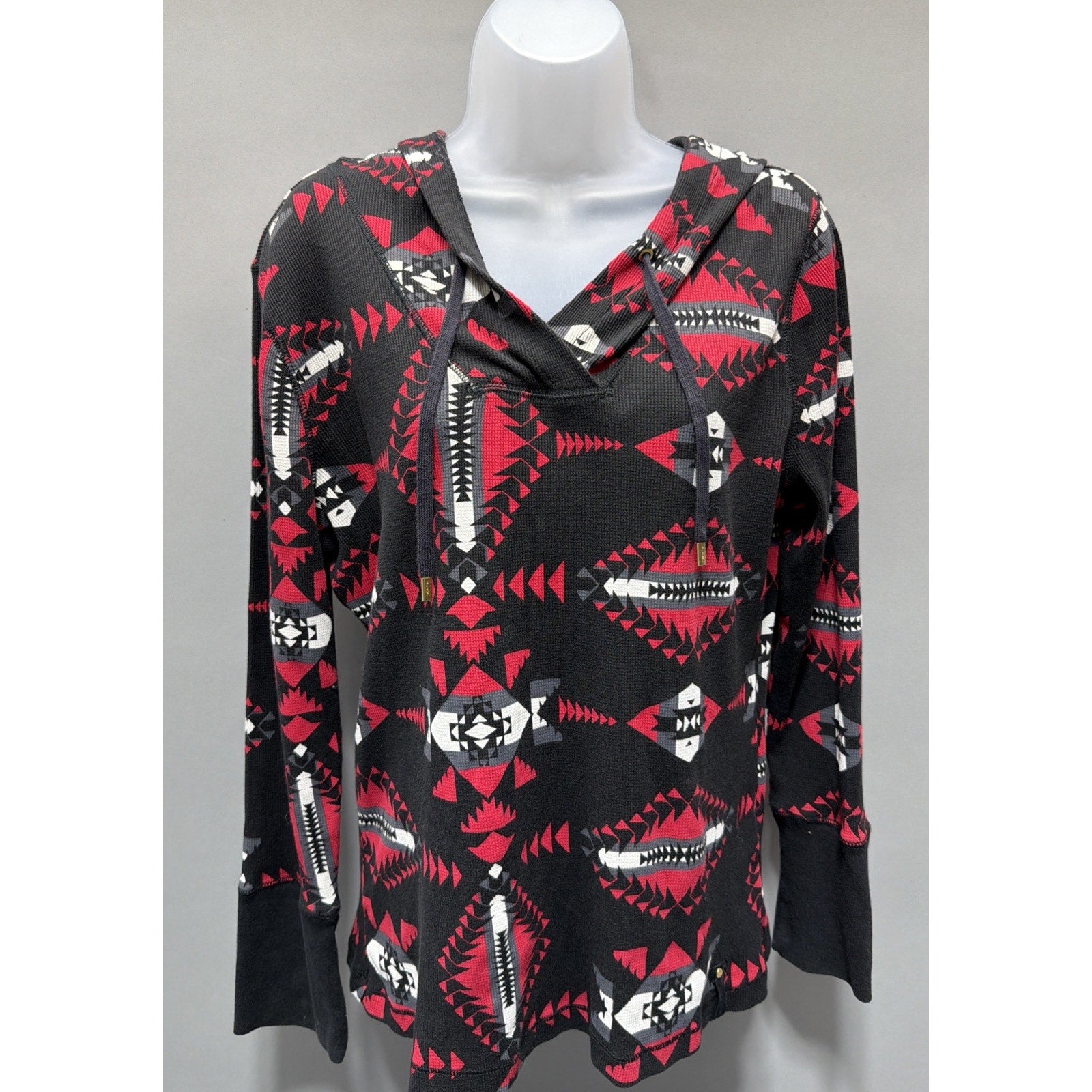 LRL Ralph Lauren Active Long Sleeve Hooded Aztec Southwestern Print Pullover XL
