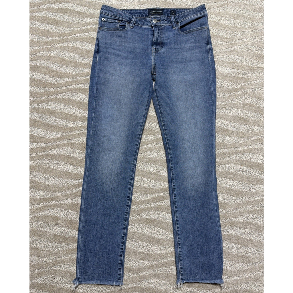 Lucky Brand Jeans Womens Lolita Skinny 8/29 Frayed Ankle Mid Rise Medium Wash