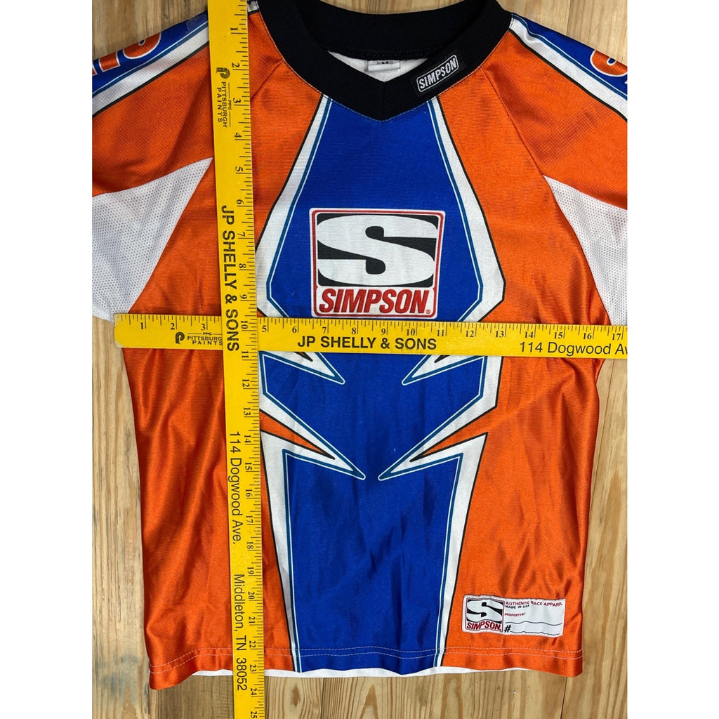 Simpson Motorcycle Racing Long Sleeve Jersey Shirt Youth Medium Made In USA