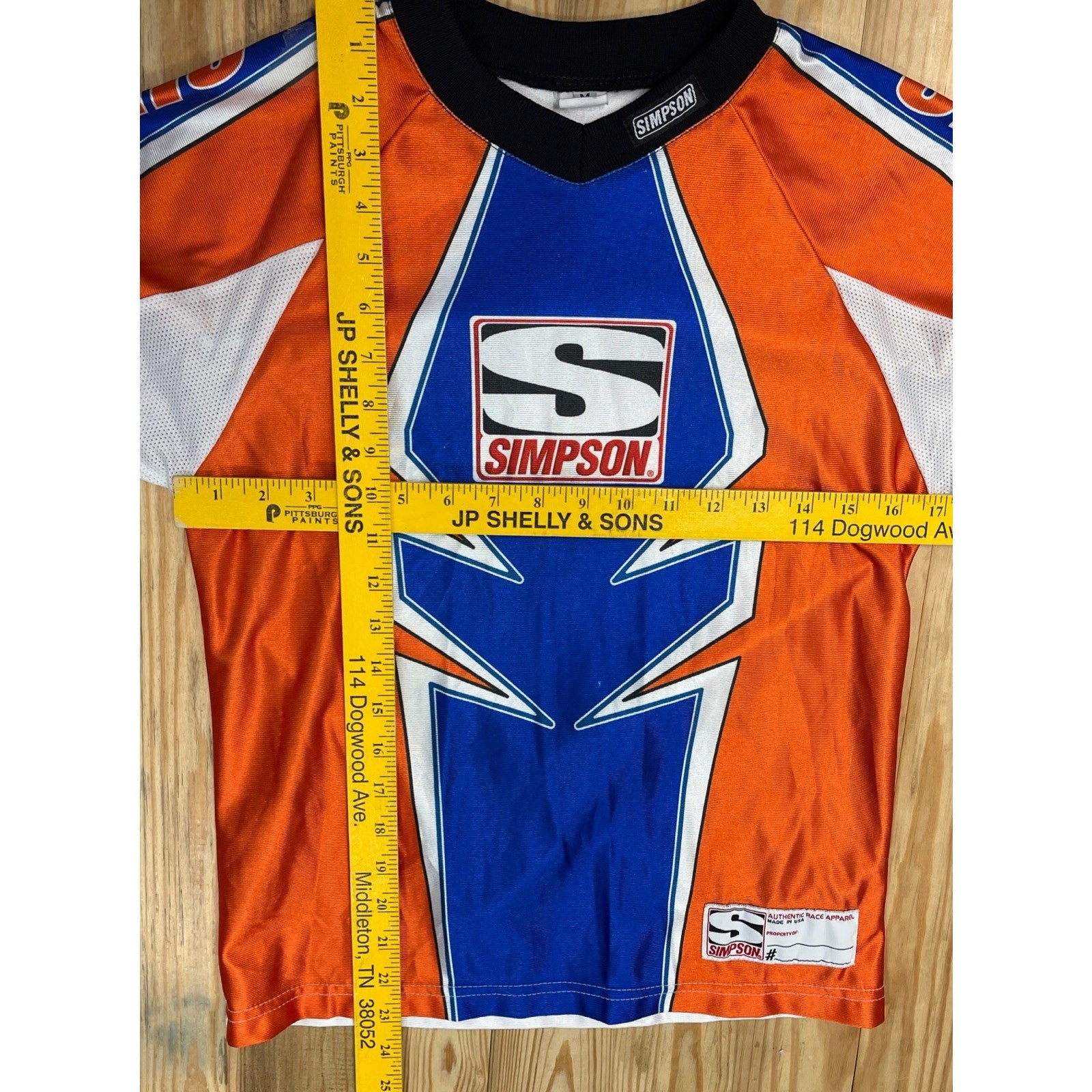 Simpson Motorcycle Racing Long Sleeve Jersey Shirt Youth Medium Made In USA