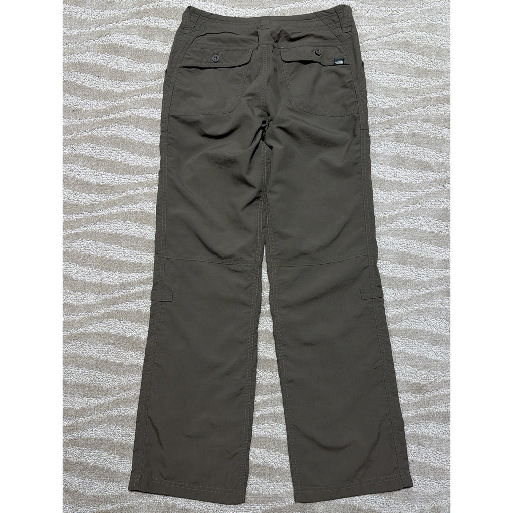 The North Face Pants Womens 28x31 Brown Nylon Roll Up Hiking Stow Pocket Ripstop