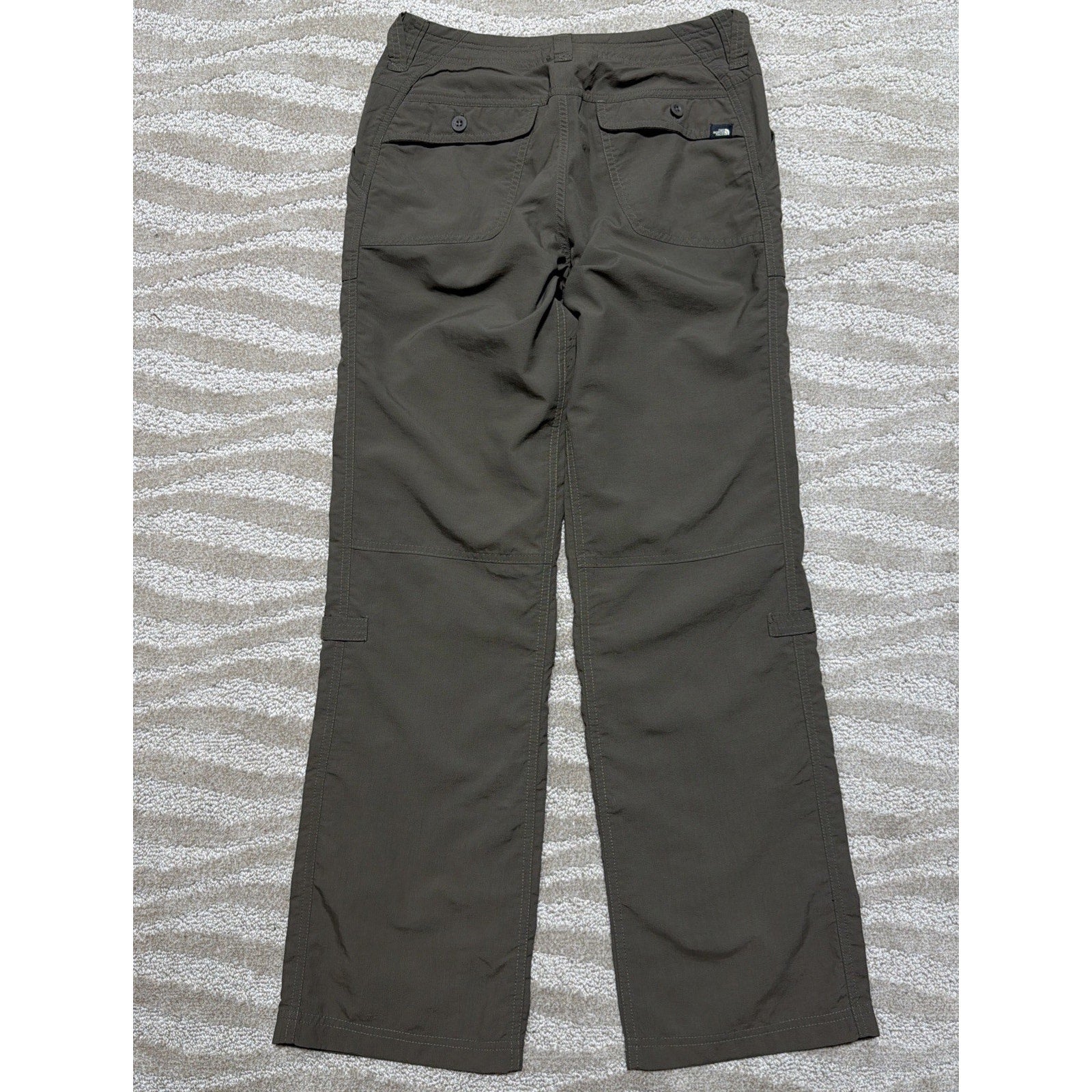 The North Face Pants Womens 28x31 Brown Nylon Roll Up Hiking Stow Pocket Ripstop