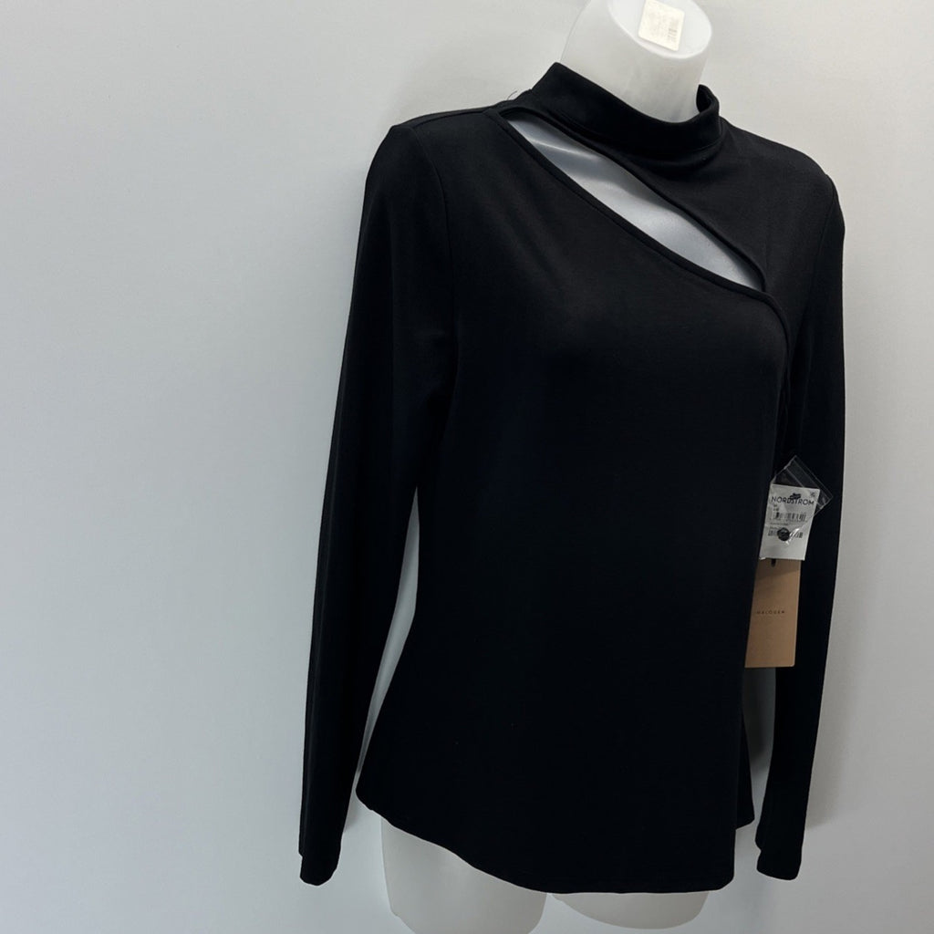 NWT Nordstrom Halogen Soft Stretch cut out detail long sleeve top Size Medium