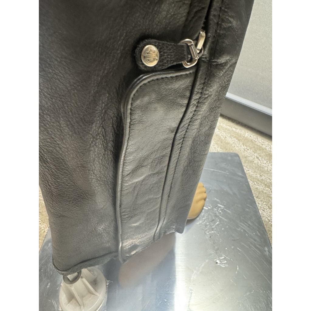 Harley-Davidson Leather Vest & Chaps Matching Set Green Wing Logo Black
